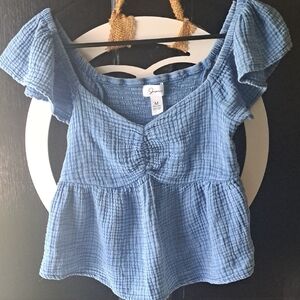 Jr Chic Blue Crop Top